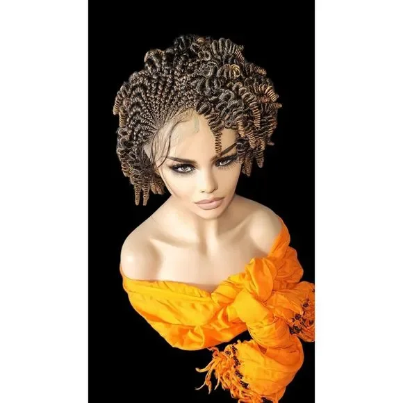 Braided Wig Handmade Micro Millions Braids, Short Kinky Twists, NWT, Short - Picture 2 of 15